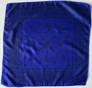 30* A Blue And Black 19 Inch Square Paisley Design Vintage Bandana Scarf - Picture 1 of 3