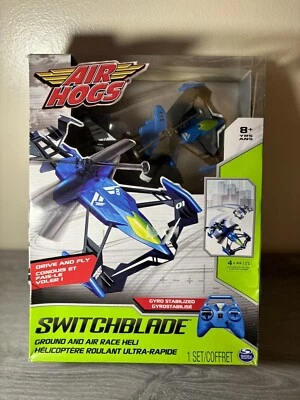 AIR HOGS SWITCHBLADE Blue RC GROUND & RACE HELI SPIN MASTER NEW IN BOX - Image 1 of 2