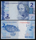 BRAZIL: B874a P#252a 1 x 2 Brazilian Reais 2010 (2013) Uncirculated Banknote.
