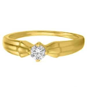 14KT Yellow Gold 0.48Ct 5.00mm G-H VS2 100% Natural White Diamond Women's Ring - Picture 1 of 3