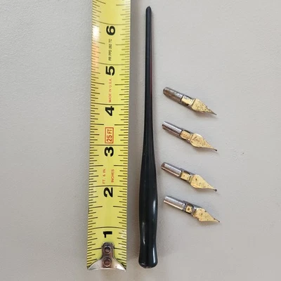 Pluma Estilográfica De Colección 4 Puntas Speedball Plumín Ross F George Hunt Mfg��A-5 B-5 B-5-1/2 C-6 Foto 1 de 4