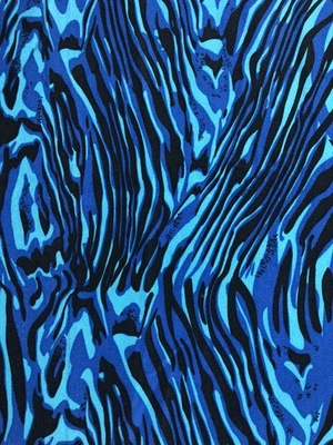 4 ярда синей/черной ткани с принтом зебра шелк 60 дюймов - Изображение 1 из 4