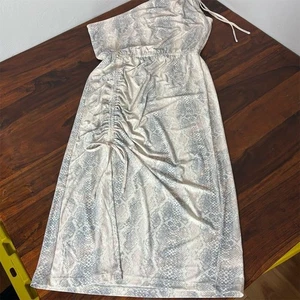 Steve Madden Women's Snake Print One Shoulder Maxi Dress Gray Size M NWT - Picture 1 of 8