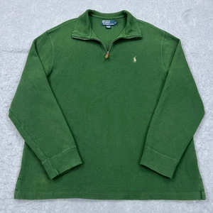 Polo Ralph Lauren 1/4 Zip Pullover Herren XL Grün Strick Langarm Ripppullover - Bild 1 von 11