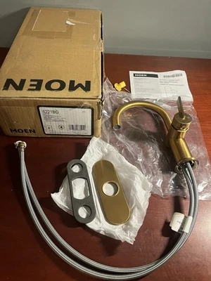 Moen 6221BG CIA Collection Single Handle Bathroom Sink Faucet Brushed Gold *READ - Image 1 of 4