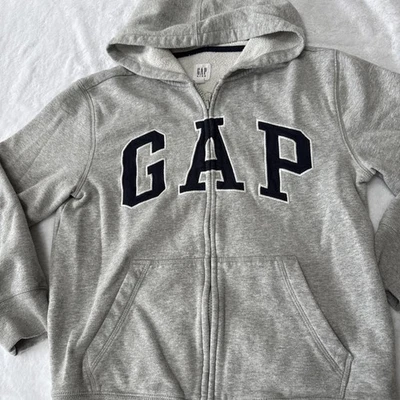 Gap Niños Gris Sudadera con Capucha Chaqueta Sudadera Forrada de Vellón Cremallera Completa Logo XL 12 Foto 1 de 4