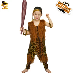 Boys Caveman CostumeS for Party Kids Role Play Ancient Indian Costume - Picture 1 of 5