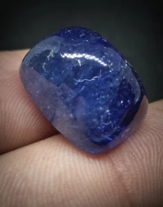 Natürlicher Tansanit Rechteck Cabochon 18,5x15 mm 29 crt, poliert LOSER EDELSTEIN. - Bild 1 von 6