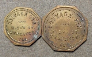 C455 2-Streator Ill, Cottage Inn, W. 3rd St. Buono per 5c-25c in commercio. Ottone, - Foto 1 di 2