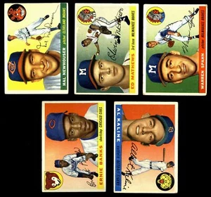 1955 Topps Baseball Partial Set (126/206) Avg Card EX Spahn Banks Kaline Mathews - Picture 1 of 5