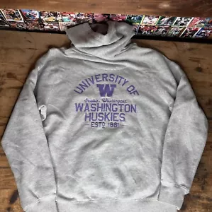 Nike University Of Washington Huskies Hoodie Grau Herren XL Lila NCAA College - Bild 1 von 8