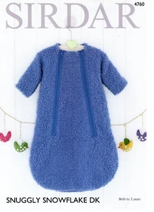 Baby Sleeping Bag – Sirdar Snuggly Snowflake DK no. 4760 - Picture 1 of 2