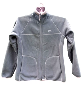 Gill Polar Fleece Jacket Women's Gray/Lilac Warm Fuzzy Sherpa Size 8 Full Zip - Picture 1 of 12