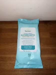 Nurture ultradicke Badetücher befeuchten Aloe Vera spülenfrei 10 Tücher NEU! - Bild 1 von 3