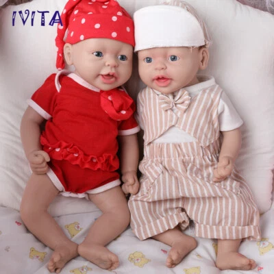 IVITA 15" Small Newborn Baby Doll Full Silicone Reborn Baby Infant Doll - Image 1 of 4