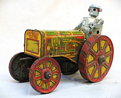  Custom Tin Toy Robot American Tractor - Atomic Robot Man & Marx Tractor - Image 1 of 4