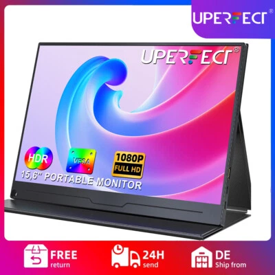 UPERFECT 15,6 Portable USB C Monitor Mobile Laptop Display External Screen HDMI  - Bild 1 von 4