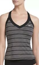 Nike Heather Striped V-neck Tankini Swim Top Sz Small Black White Ness9248 001