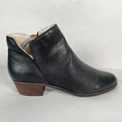 Lucky Brand Banterr2 Botines Mujer Talla 8.5 M Cuero Negro Cremallera Lateral Zapatos Foto 1 de 4