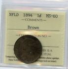 1894 Newfoundland One Cent - Iccs Ms-60, Brown.