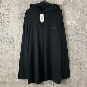 NEW Polo Ralph Lauren Hoodie Shirt 2XLT Tall Black Outdoor Long Sleeve Men