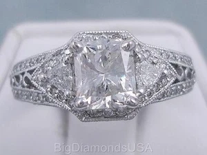 ANELLO DI FIDANZAMENTO 2,23 CARATI TW TAGLIO RADIANTE DIAMANTE G SI2 - Foto 1 di 8