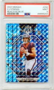 CJ Stroud RC 2023 Panini Mosaic #292 Reactive Blue Prizm Rookie Mint PSA 9 - Picture 1 of 3