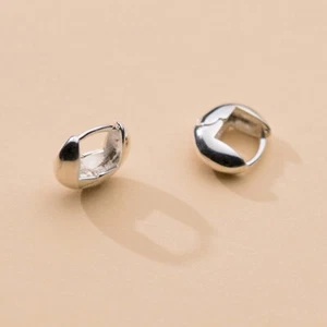Polnische Huggie Creolen 925 Sterling Silber Damen Schmuck - Bild 1 von 6