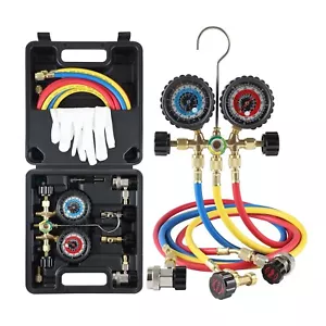Juego de medidores de colector de diagnóstico de aire acondicionado Lichamp R134A R22 R12 R502 con 5 pies - Imagen 1 de 6