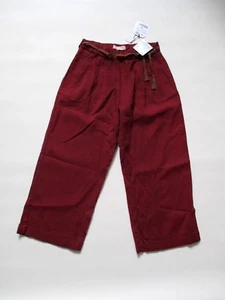 NWT Zara Girls Soft Collection Red Brick Leather Belted Waist Pant Size 9-10 - Picture 1 of 4