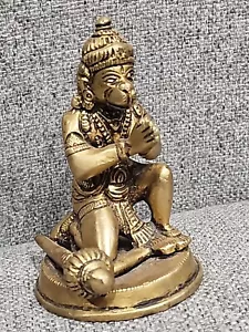 Lord Hanuman Brass Statue Monkey God Hindu Rama Maruti, Bajrangabali, Anjaneya - Picture 1 of 7