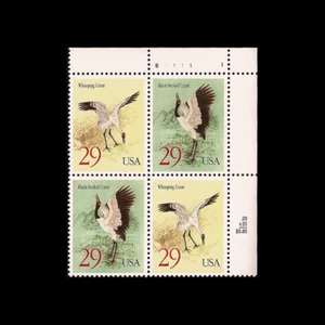 USA 1994 CRANES #2867-2868 PLATE BLOCK MNH TR - Bild 1 von 1