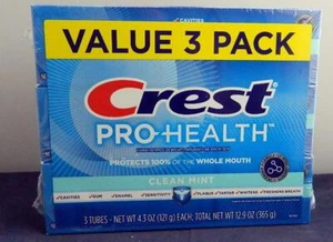 VALORE 3 PZ DENTIFRICIO CREST PRO-HEALTH "CLEAN MINT" scadenza 26/11 - Foto 1 di 1