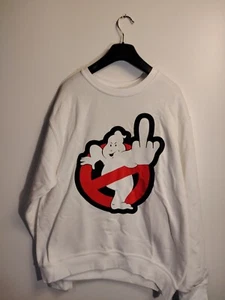 Retro Ghostbuster Geisterjäger FCK Fuck YOU Herren Pullover Weiß XXL B-Ware - Bild 1 von 5
