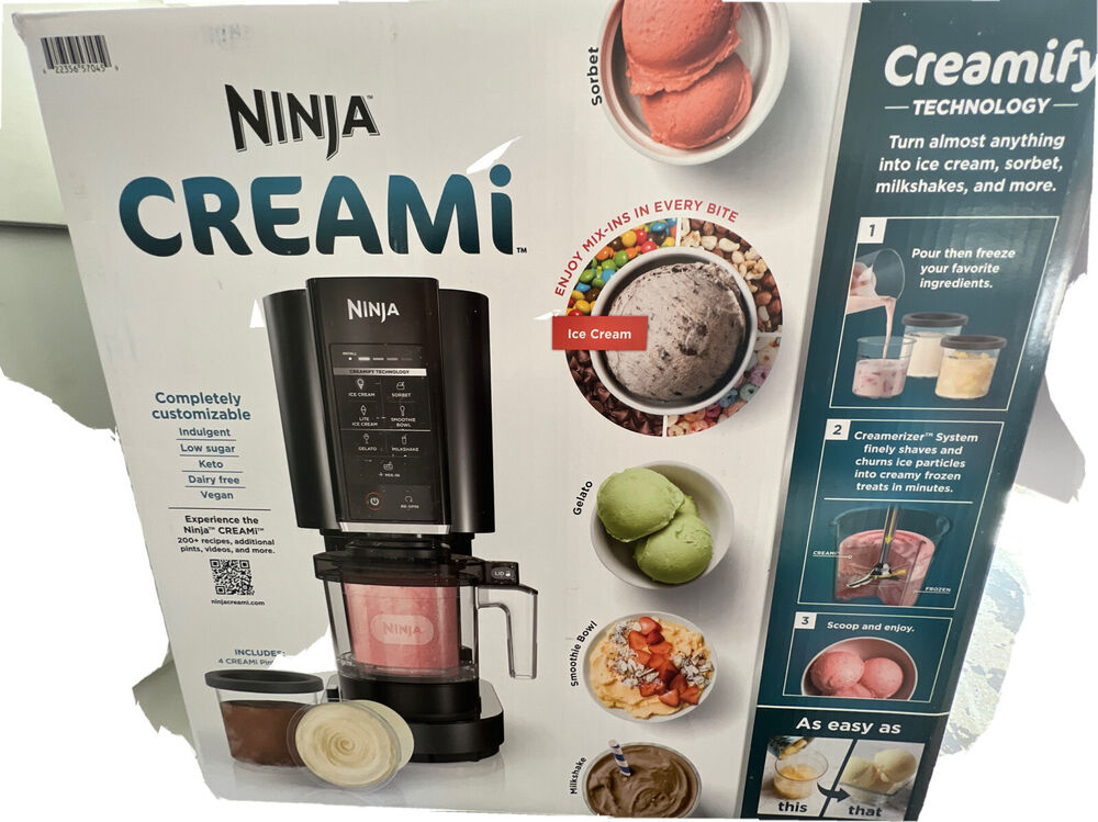 Ninja Creami Ice Cream, Sorbet, Milkshake Machine Maker Open Box complete 