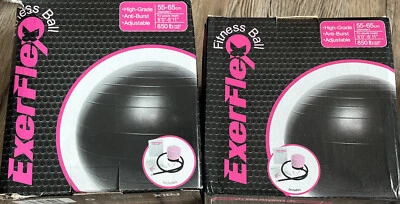 3X Exerlfex Fitness Ball High-Grade Anti-Burst Adjustable 55-65cm NO BOX READ - Image 1 of 2