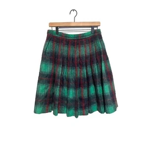 Neu mit Etikett Blugirl Blumarine kariert Mohair Wollmischung Plissee Midi adretter Rock M - Bild 1 von 14