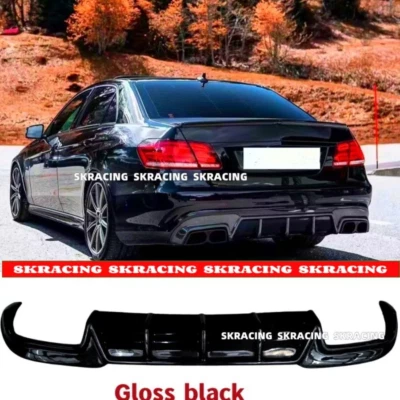 Difusor de parachoques trasero negro brillante ajuste labio Mercedes Benz W212 E350 E63 AMG 2013-16 Foto 1 de 4