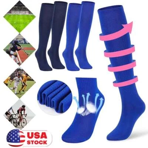 Men Sports Football Baseball Soccer Long Over Knee High Socks Hockey Unisex Gift - Picture 1 of 15