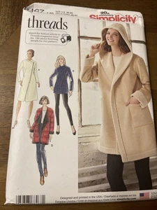 Simplicity Pattern 8467 Ms THREADS Lined/Unlined Jacket~Lined Coat w/Opts 16-24 - Picture 1 of 2