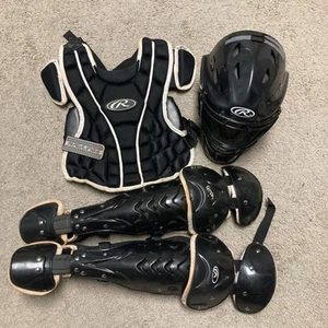 Rawlings Youth Softball Baseball Catchers Gear Chest Shin Helmet Sz 6.5-7 Age7-9 - Picture 1 of 11