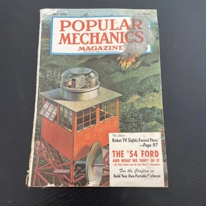 VINTAGE ORIGINAL RETRO Magazine Journal Popular Mechanics Shop Tool 1954 Car Art - Bild 1 von 9