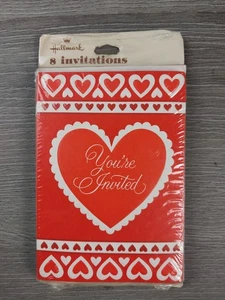 Hallmark Valentines Party Vintage Invitation Cards 1 Packs 8 Invites + Evps USA - Picture 1 of 2