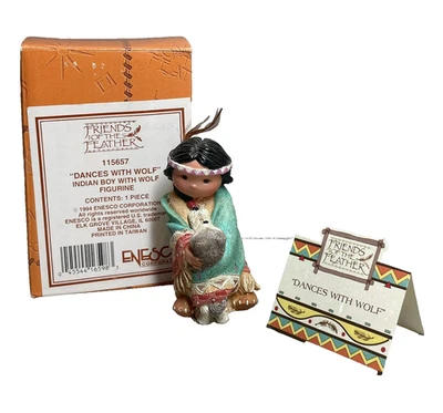 Figura Amigos de la Pluma "Bailando con Lobo" 1994 Niño Con Lobo 115657  Foto 1 de 4