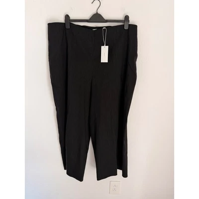 Pantalones minimalistas VINCE recortados de pierna ancha mezcla de lino talla grande 20W nuevos con etiquetas Foto 1 de 4