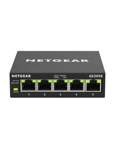SWITCH NETGEAR SWITCH 5 PORTS ETHERNET SMART, GS305E-100PES 5 Port Managed - Photo 1/1