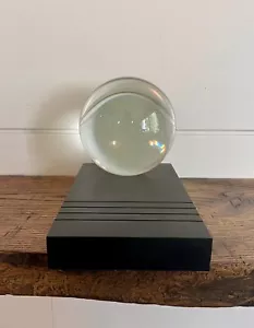 STEUBEN-Peter Aldridge for Steuben #8430 Gazing Crystal Ball-Slate Base-C. 1981 - Picture 1 of 16