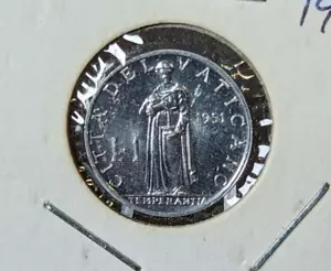 1951 Vatican City 1 Lira - High Grade! Brilliant Uncirculated! - Picture 1 of 2