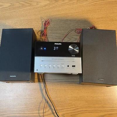 PHILIPS Micro Music System M3205 Black Bluetooth MP3 USB AM/FM Tested W/ REMOTE - Image 1 of 4