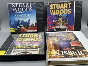 Stuart Woods CD Audiobook Lot 4 Money Shot Doing Hard Time Kisser Insatiable App - Picture 1 of 7